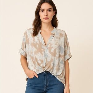 Sosia Italy Tie-Dye Drape Blouse (One Size) Fits Like Medium/Large